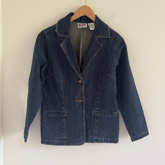 Vintage Bill Blass Denim Blazer Jacket Y2K M - Picture 4 of 13